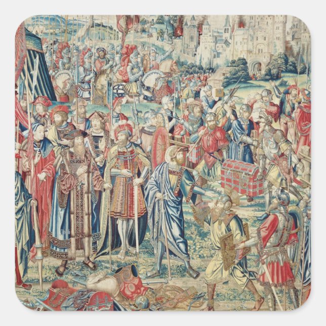 Gathering the Booty, Tapestry of David and Bathshe Square Sticker (Front)