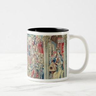 Gathering the Booty, Tapestry of David and Bathshe Two-Tone Coffee Mug