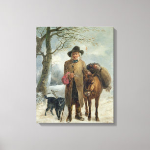 Gathering winter fuel canvas print