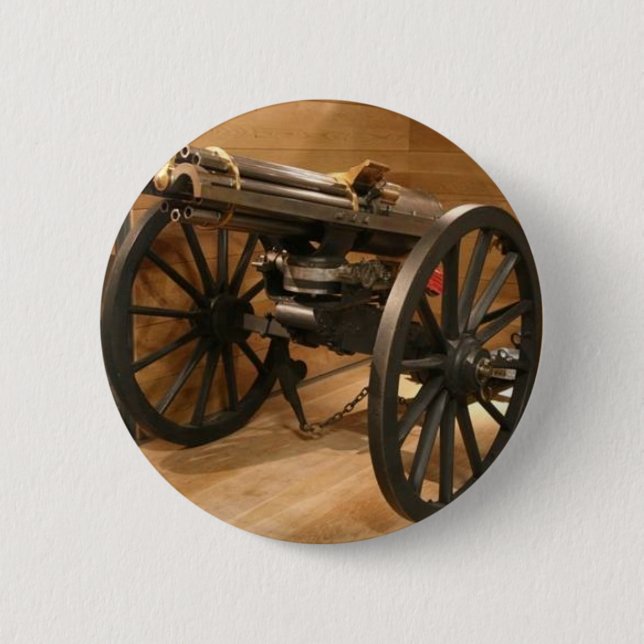 Gatlin Gun - Civil War 6 Cm Round Badge (Front)