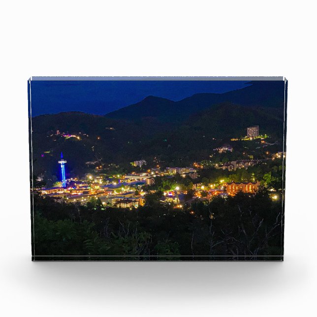 Gatlinburg at Night Photo Block (Front)
