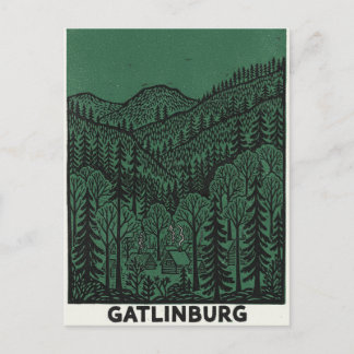 Gatlinburg Line drawing Postcard