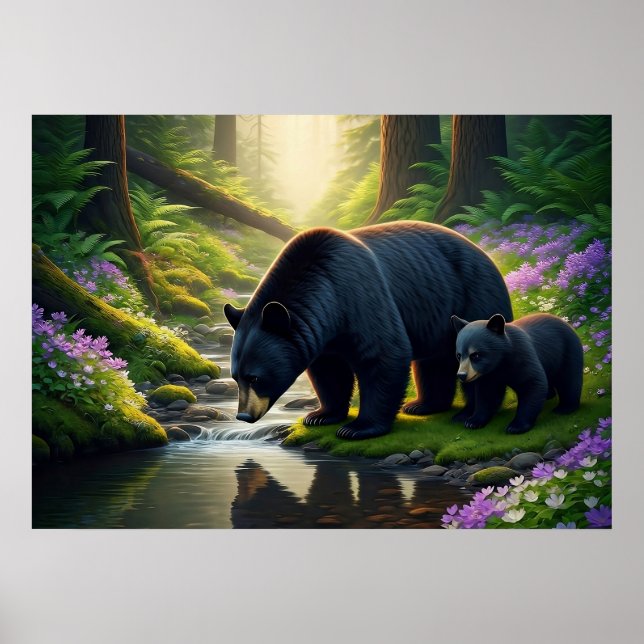 Gatlinburg Smoky Mountains: Black Bear Harmony Poster (Front)