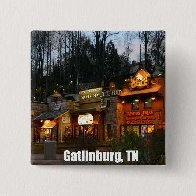 Gatlinburg, Tennessee 15 Cm Square Badge (Front)
