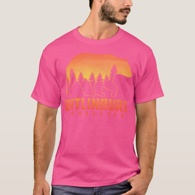 Gatlinburg Tennessee Bear Pride Hiking Camping Vin T-Shirt (Front)