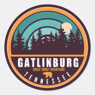 Gatlinburg Tennessee Bear Smoky Mountains Classic Round Sticker