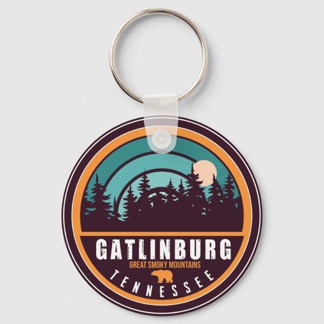 Gatlinburg Tennessee Bear Smoky Mountains Key Ring (Front)