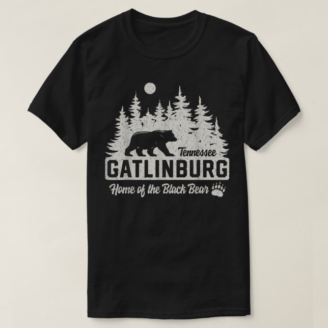 Gatlinburg Tennessee Black Bear Great Smoky Mounta T-Shirt (Design Front)