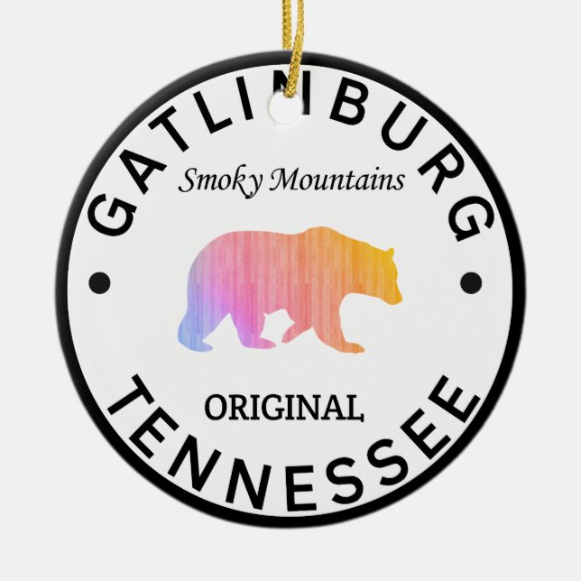 Gatlinburg Tennessee Great Smoky Mountains Ceramic Tree Decoration (Front)