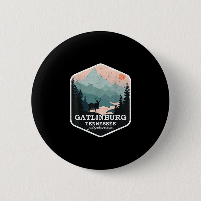 Gatlinburg Tennessee Great Smoky Mountains Hiking 6 Cm Round Badge (Front)