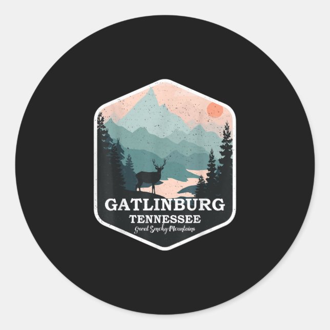 Gatlinburg Tennessee Great Smoky Mountains Hiking Classic Round Sticker (Front)