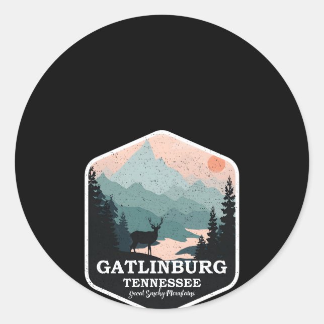 Gatlinburg Tennessee Great Smoky Mountains Hiking Classic Round Sticker (Front)
