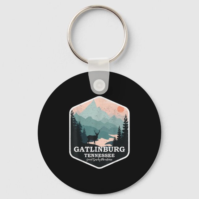 Gatlinburg Tennessee Great Smoky Mountains Hiking Key Ring (Front)
