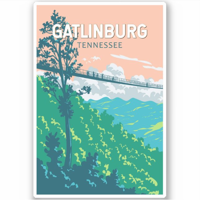 Gatlinburg Tennessee Illustration Travel Art (Front)