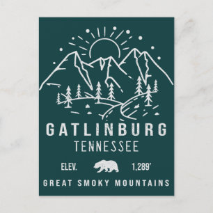 Gatlinburg Tennessee Minimalist Hiking Camping Postcard
