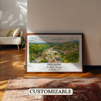 Gatlinburg Tennessee Poster, Watercolor, Custom