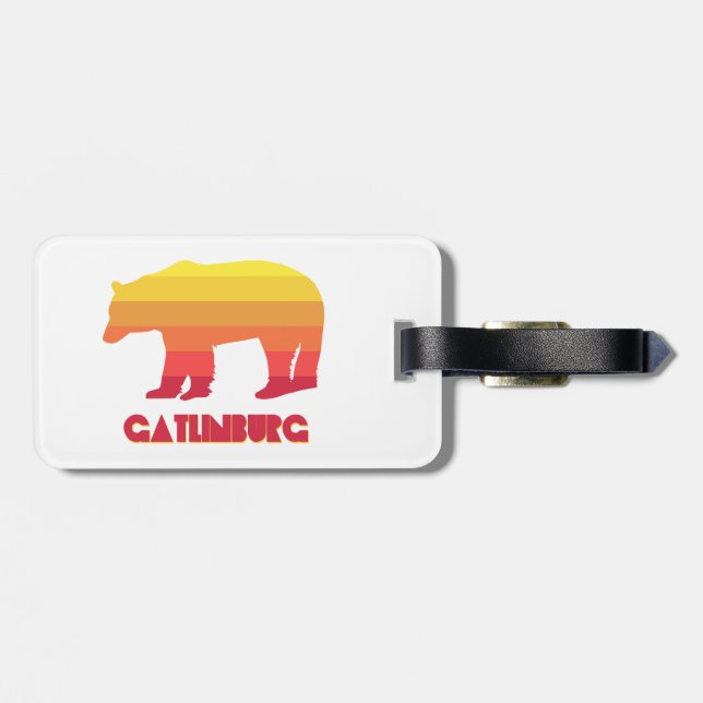 Gatlinburg Tennessee Rainbow Bear Luggage Tag (Back Horizontal)