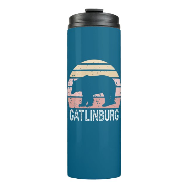 Gatlinburg Tennessee Retro Bear Thermal Tumbler (Front)