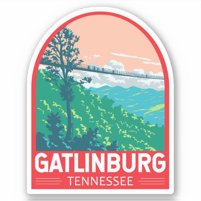 Gatlinburg Tennessee Travel Art Emblem (Front)