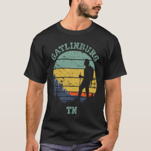 Gatlinburg TN Hiking Vintage Retro Sunset Distress T-Shirt