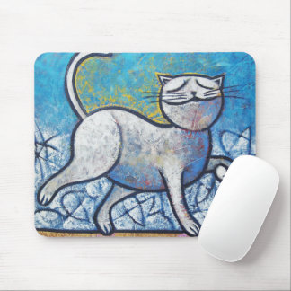 Gato Azul (Picasso ao Luar) - Arte Cubista Moderna Mouse Mat