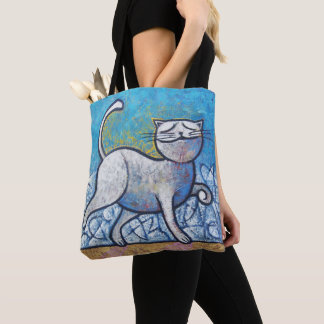 Gato Azul (Picasso ao Luar) - Arte Cubista Moderna Tote Bag