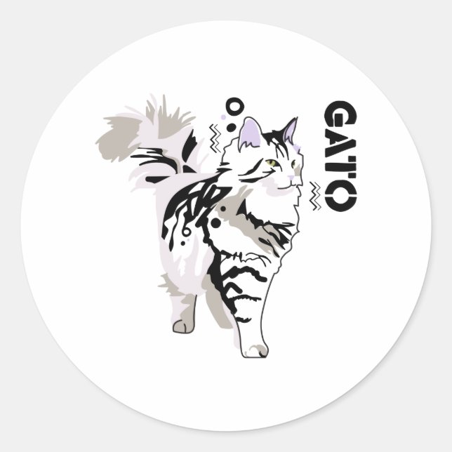 Gato Classic Round Sticker (Front)