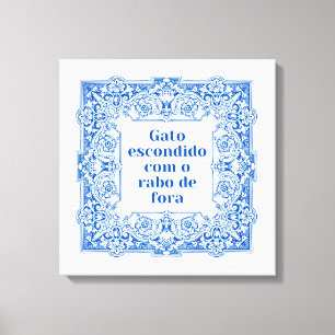  Gato escondido com o rabo e fora Canvas Print