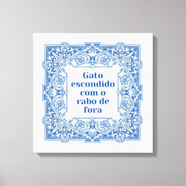  Gato escondido com o rabo e fora Canvas Print (Front)