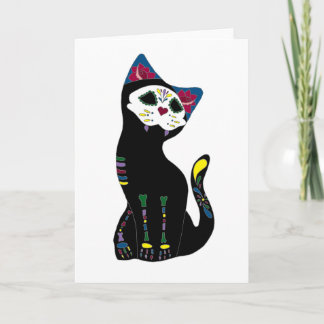 'Gato Muerto' Dia De Los Muertos Cat Card