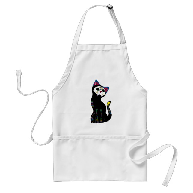 'Gato Muerto' Dia De Los Muertos Cat Standard Apron (Front)