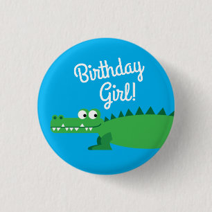 Gator Alligator Crocodile Kids 1st Birthday Party 3 Cm Round Badge