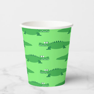 Gator Alligator Crocodile Kids 1st Birthday Party Paper Cups