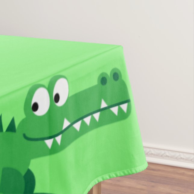 Gator Alligator Crocodile Kids 1st Birthday Party Tablecloth (In Situ)