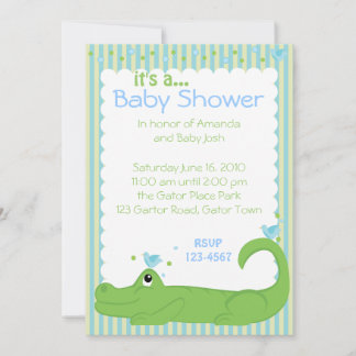 Gator and Blue Birds Invitation