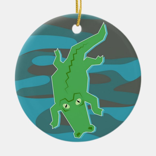 Gator Ceramic Tree Decoration (Front)