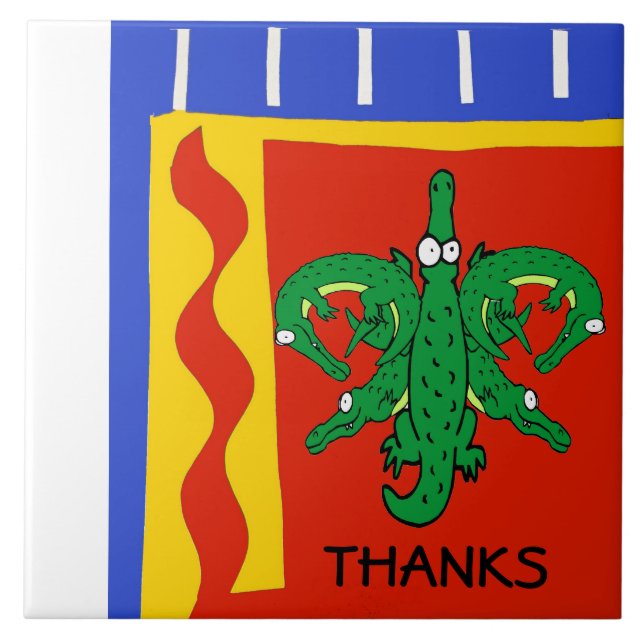 Gator,  Dutch Delft Look, edit text Tile (Front)