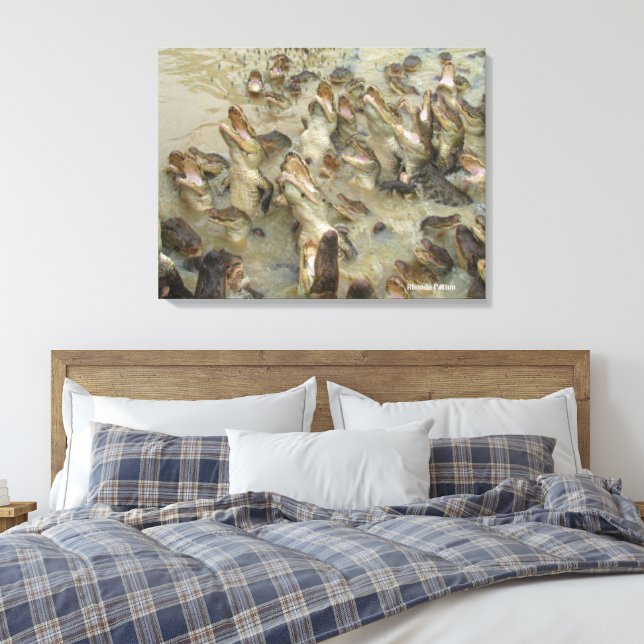 gator feedings  canvas print (Insitu(Bedroom))
