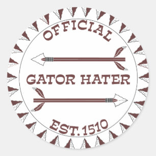 Gator-Hater-est-garnet Classic Round Sticker