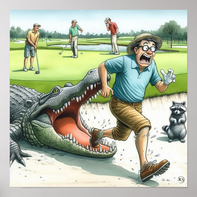 Gator Hazards - Golf Art Print (Front)