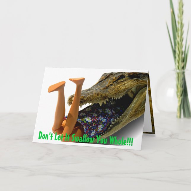 Gator Head Legs Happy Birthday Card (Front)