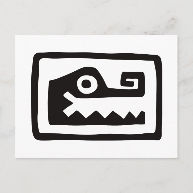 Gator, Mexican hieroglyph(Maya) Postcard (Front)