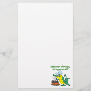 gator soup anyone funny alligator cooking cartoon stationery