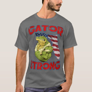 Gator Strong Florida State Gator American Flag Flo T-Shirt