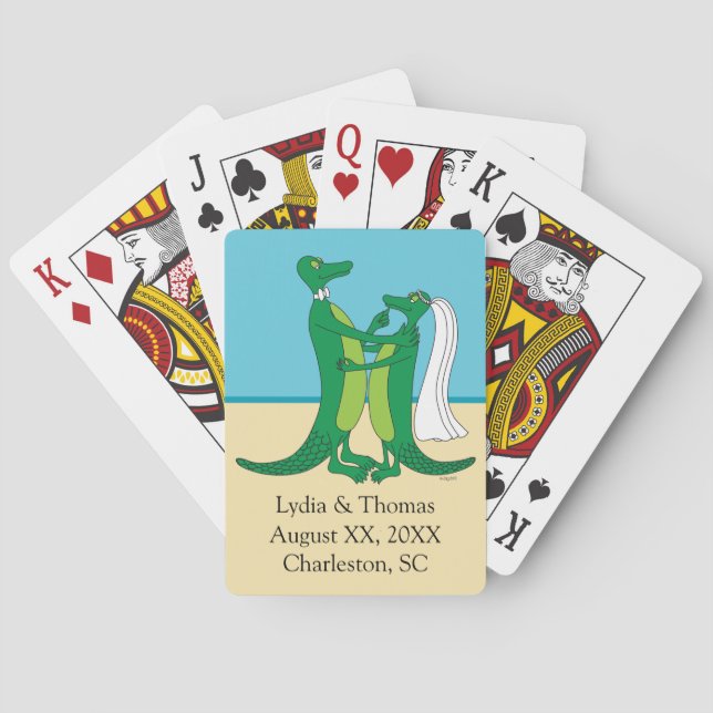 Gator Wedding Favour Classic Playing Cards (Back)