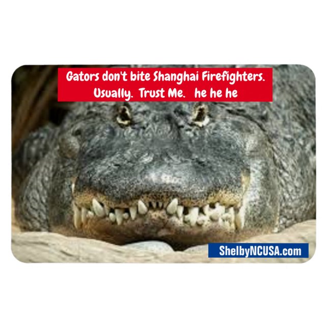Gators don't bite. Trust Me. flexible magnet (Horizontal)