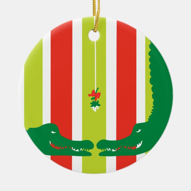 Gators Holiday Mistletoe  Ceramic Tree Decoration (Front)