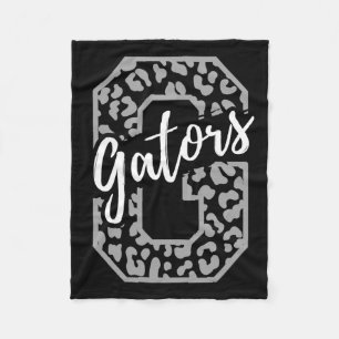 Gators Mascot School Sports Fan Team Spirit Heart Fleece Blanket
