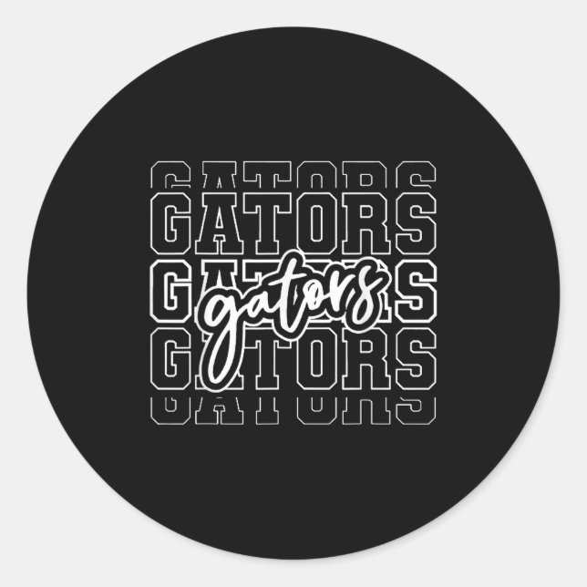 Gators Name Team Backto School Heart For Men Women Classic Round Sticker (Front)