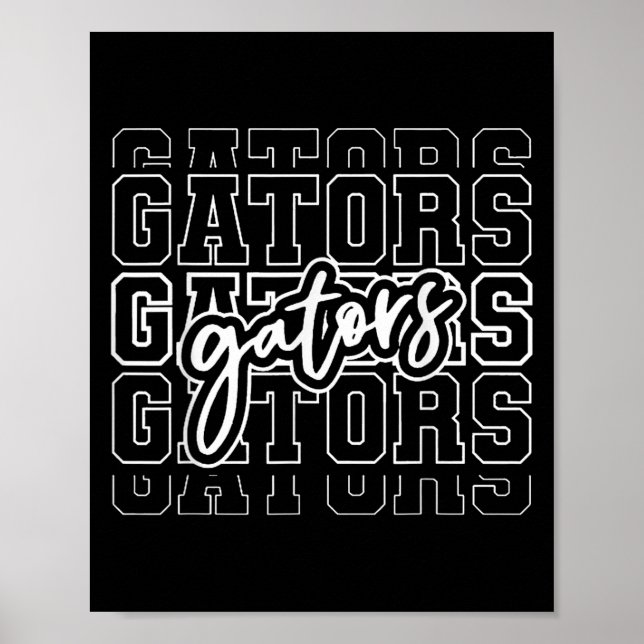 Gators Name Team Backto School Heart For Men Women Poster (Front)